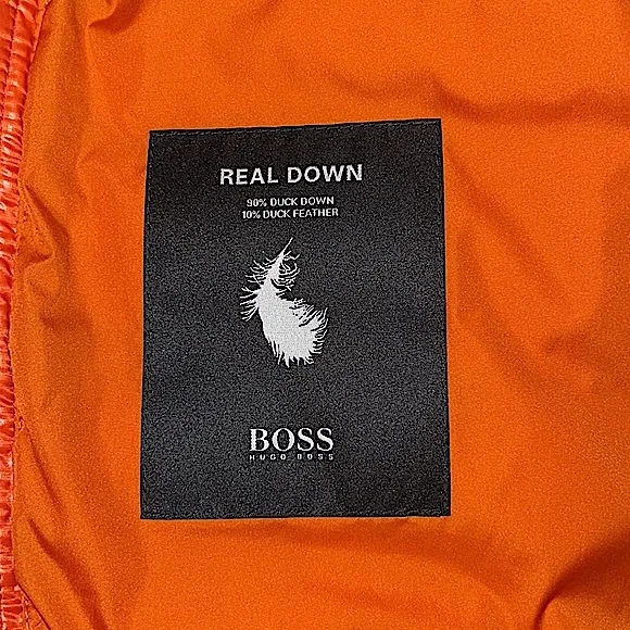 超希少！HUGO BOSS orange label ダウンベスト Hugo Boss Down Puffer Vest - Orange/black Vests